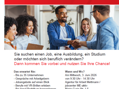 Poster zur Job- & Ausbildungsmesse am 3. Juni 2026 in Mettmann