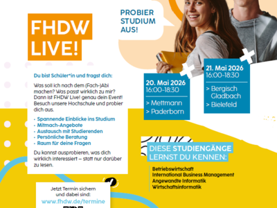 Plakat der FHDW zu "FHDW Live!"